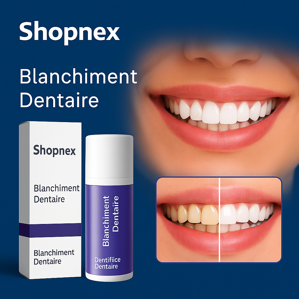 ShopNex - Dentifrice Violet Anti-Jaunissement | Blanchiment Immédiat.