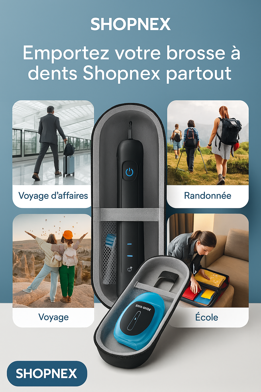 Étui de Voyage pour Brosse à Dents Électrique.