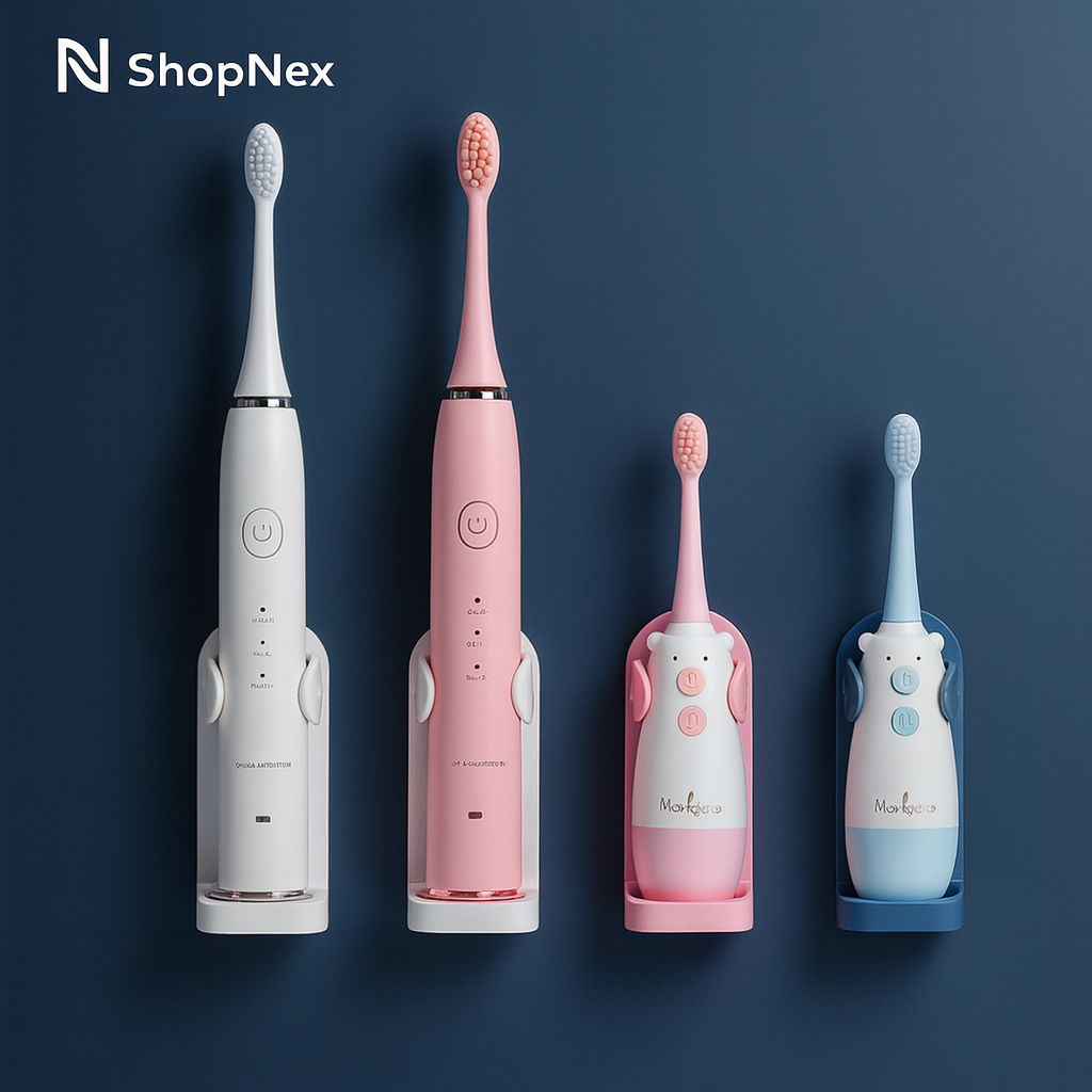 Support mural en silicone pour brosse à dents électrique.