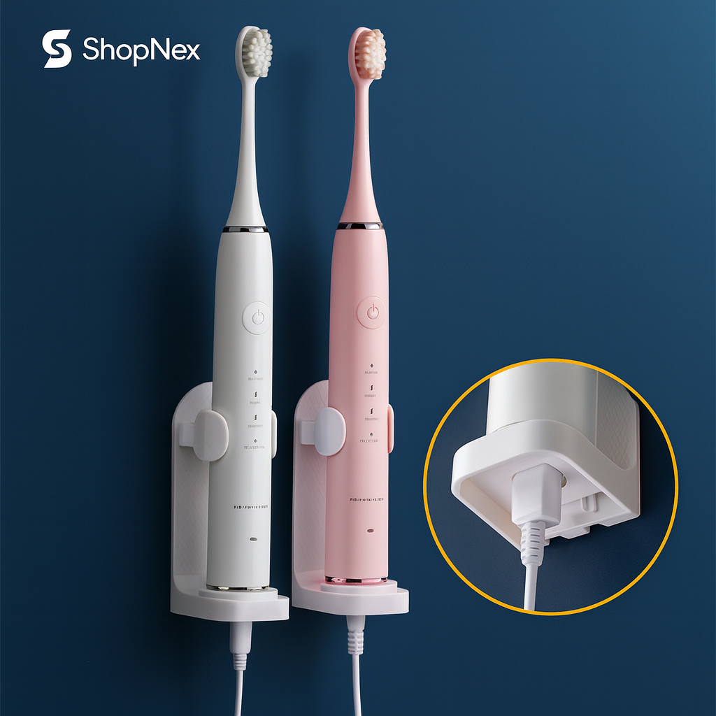 Support mural en silicone pour brosse à dents électrique.