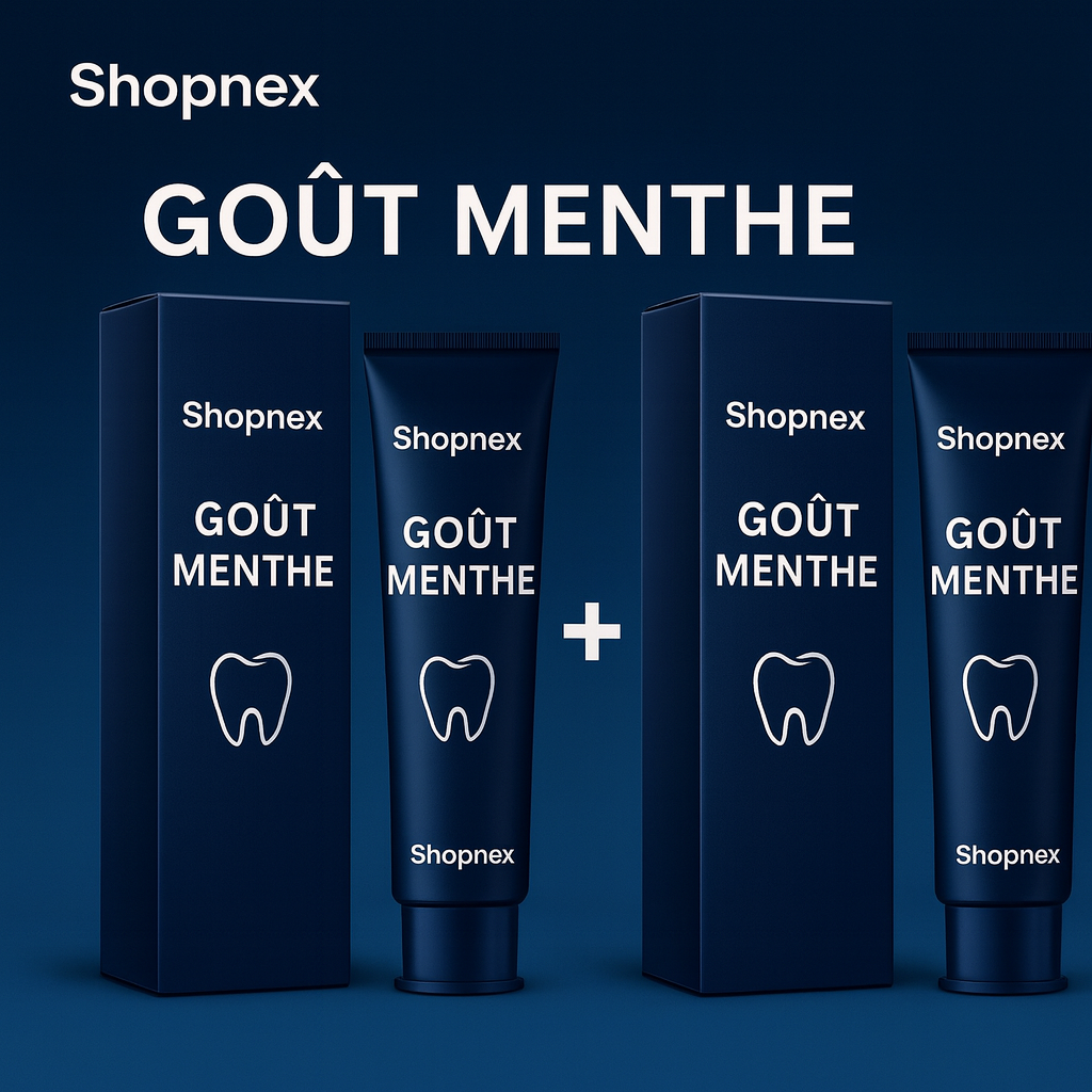 Dentifrice Shopnex – Éclaircissant Menthe Fraîche.