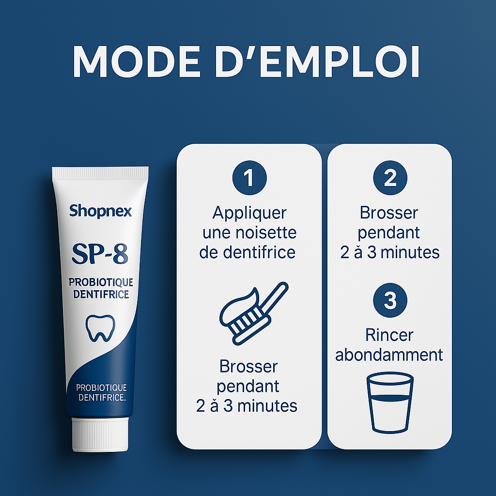 Dentifrice Shopnex – Éclaircissant Menthe Fraîche.